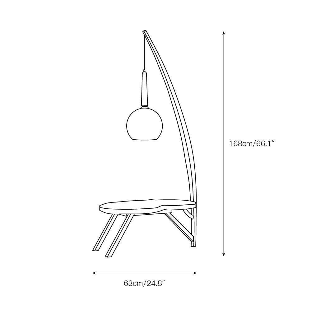 Floor Lamp | Solid Wood & Gradient Glass Shade | 168 Cm Tall
