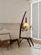 Floor Lamp | Solid Wood & Gradient Glass Shade | 168 Cm Tall