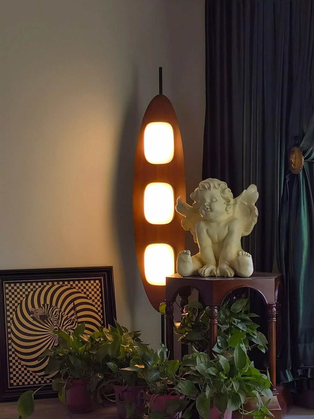 Floor Lamp | Surfboard Design & Marble Base | 160 cm