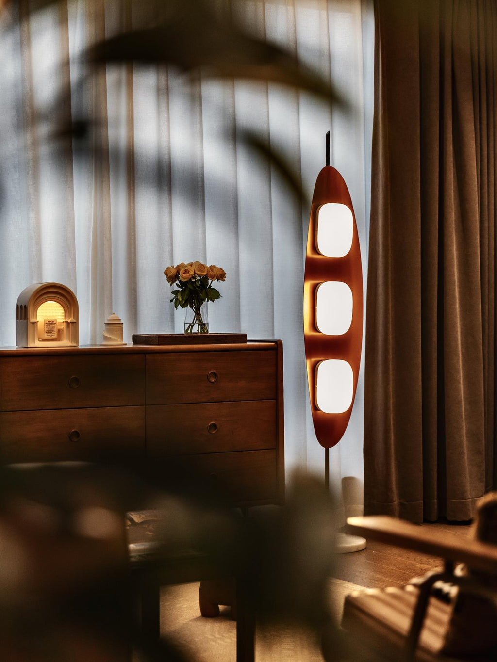 Floor Lamp | Surfboard Design & Marble Base | 160 cm