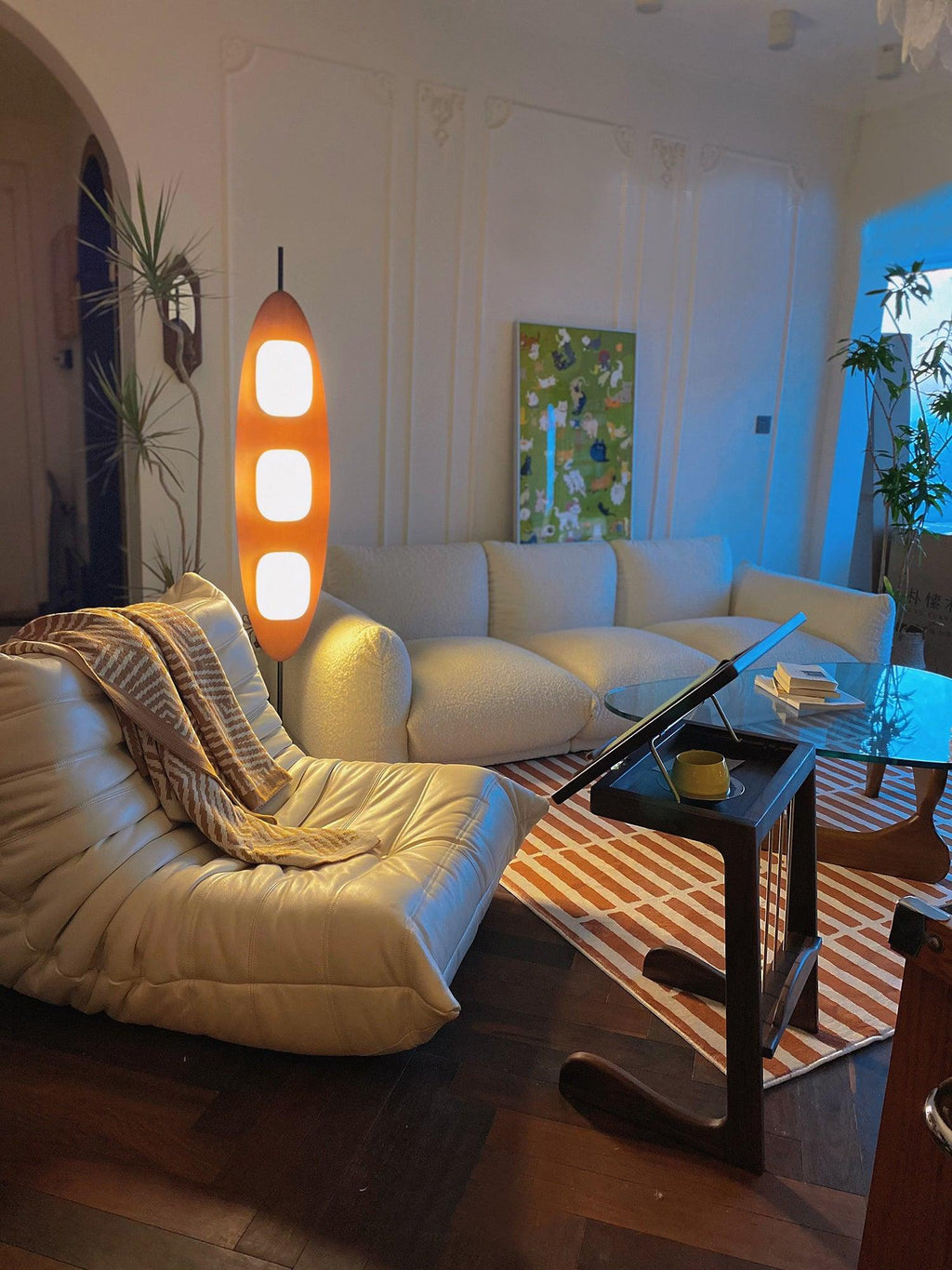 Floor Lamp | Surfboard Design & Marble Base | 160 cm