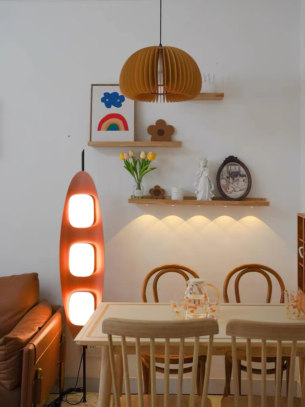 Floor Lamp | Surfboard Design & Marble Base | 160 cm