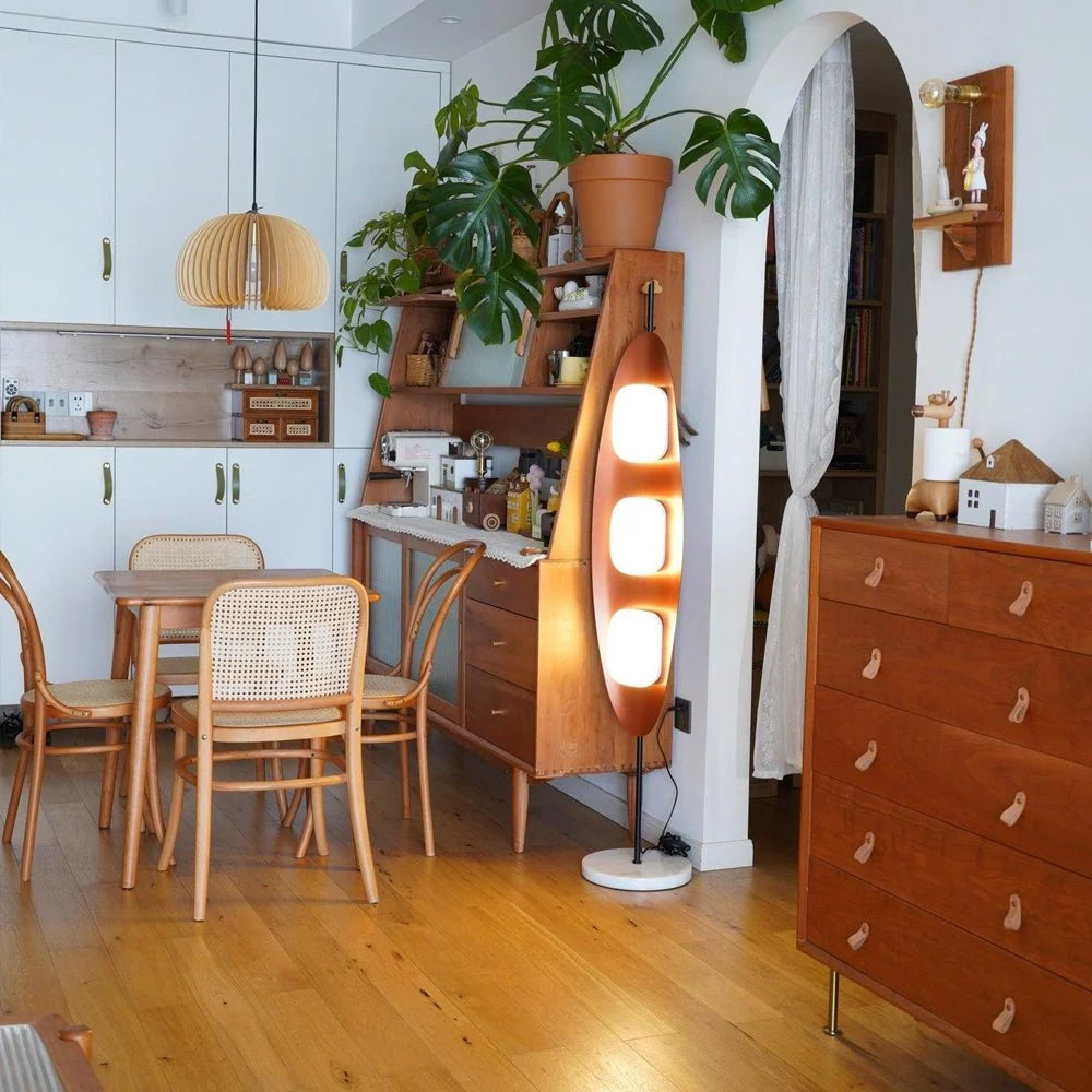 Floor Lamp | Surfboard Design & Marble Base | 160 cm