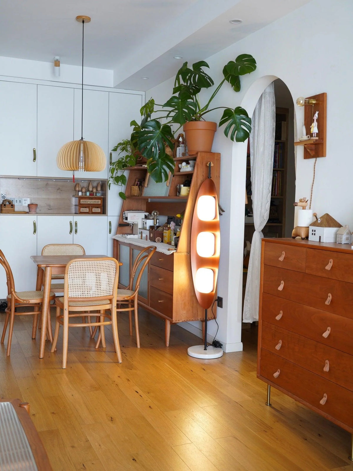 Floor Lamp | Surfboard Design & Marble Base | 160 cm
