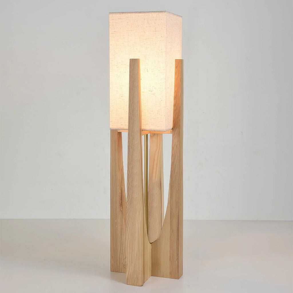 Floor Lamp | Walnut & Brass, Three-Color LED | Small & Large