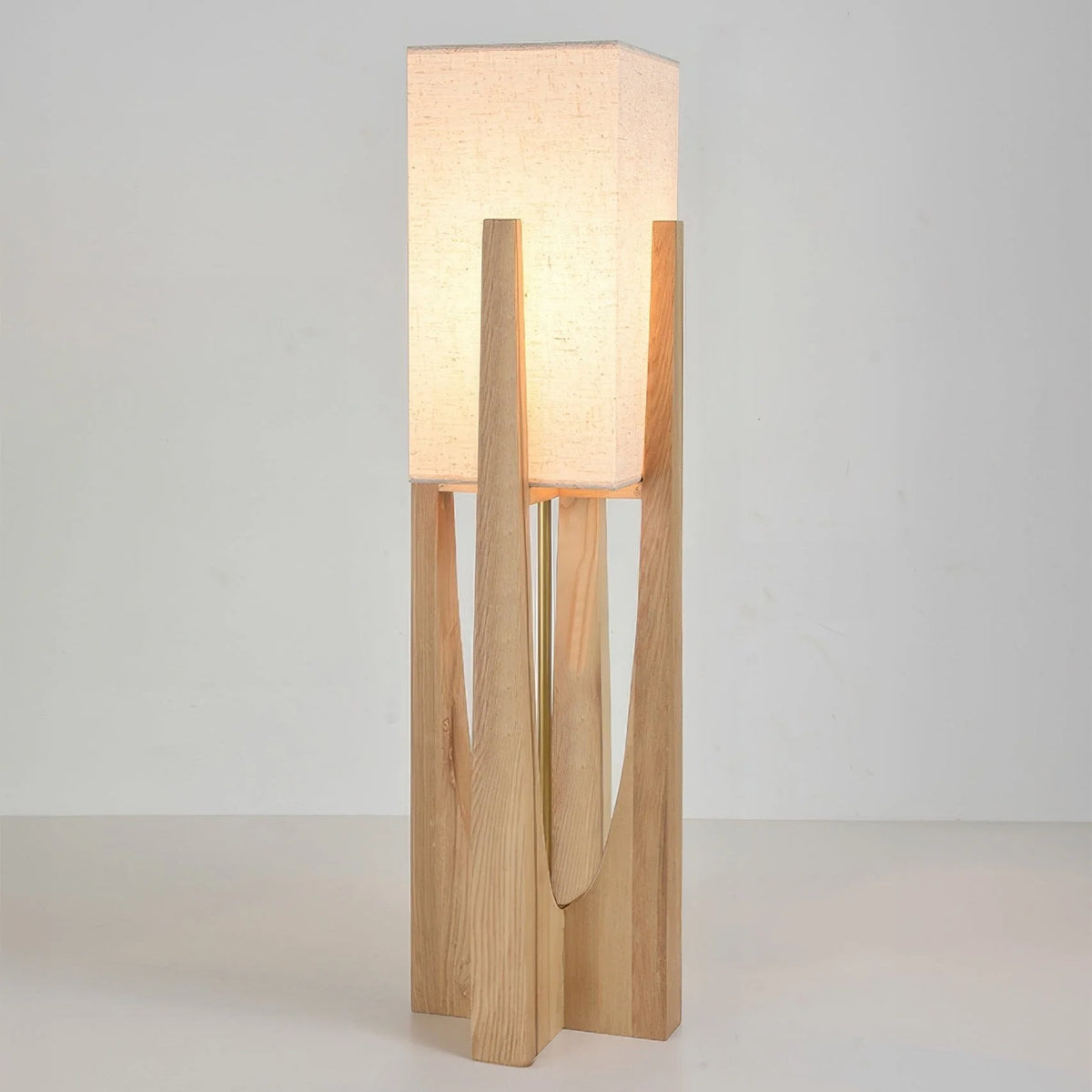 Floor Lamp | Walnut & Brass, Three-Color LED | Small & Large