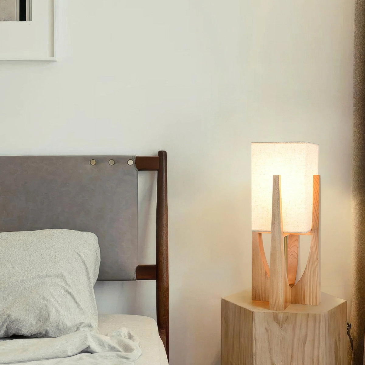 Floor Lamp | Walnut & Brass, Three-Color LED | Small & Large