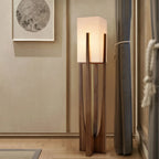 Floor Lamp | Walnut & Brass, Three-Color LED | Small & Large