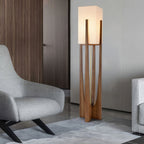 Floor Lamp | Walnut & Brass, Three-Color LED | Small & Large