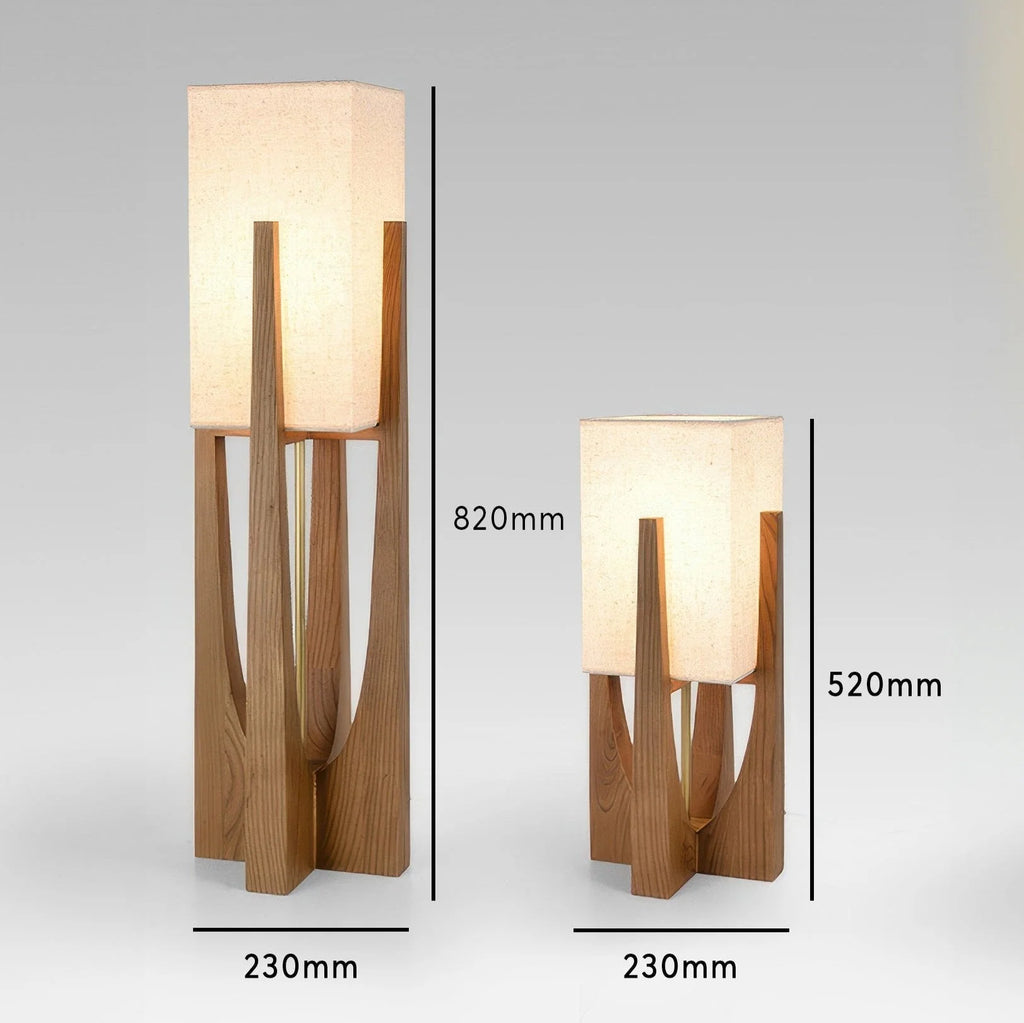 Floor Lamp | Walnut & Brass, Three-Color LED | Small & Large