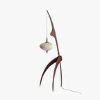 Floor Lamp | Wood & Fabric Oval Shade | LED Included