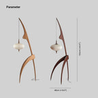 Floor Lamp | Wood & Fabric Oval Shade | LED Included