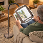 Floor Magnifying Lamp | 3x Magnification & Glare-Free LED | Adjustable Gooseneck Arm