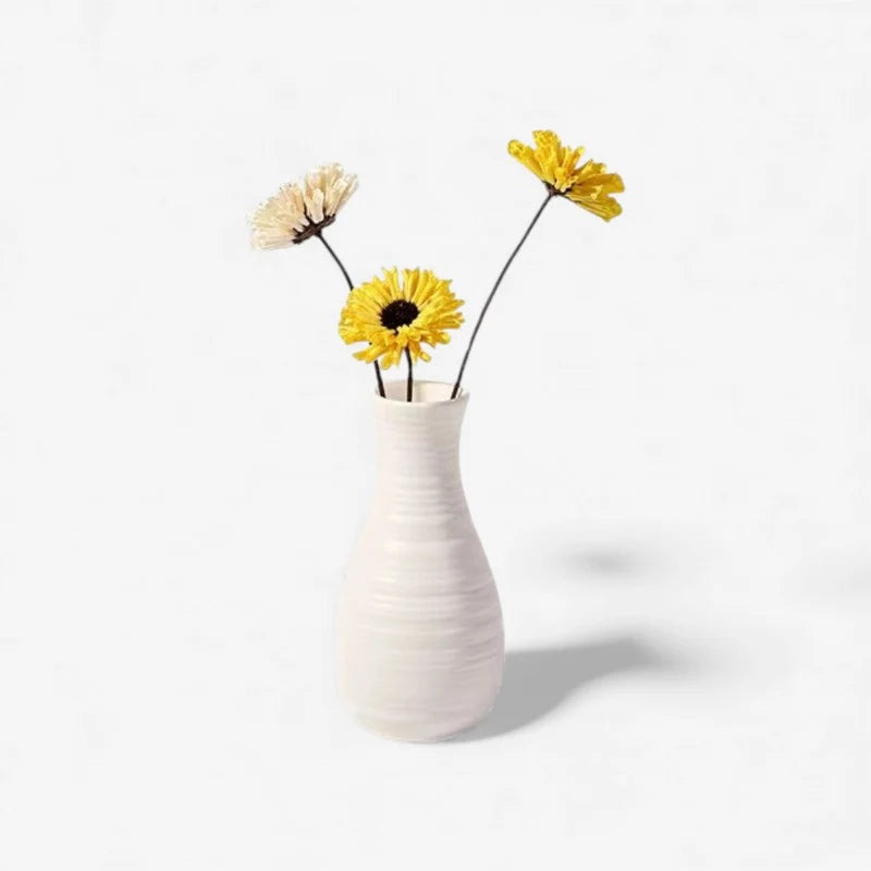 Flower Vase | Creative Textured Design & White Plastic