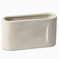 Flower Vases | White Striped Ceramic | 2-Piece Set