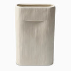 Flower Vases | White Striped Ceramic | 2-Piece Set