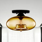 Flush Mount Ceiling Light | Clouded Glass & Metal