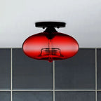 Flush Mount Ceiling Light | Clouded Glass & Metal