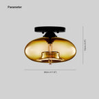 Flush Mount Ceiling Light | Clouded Glass & Metal