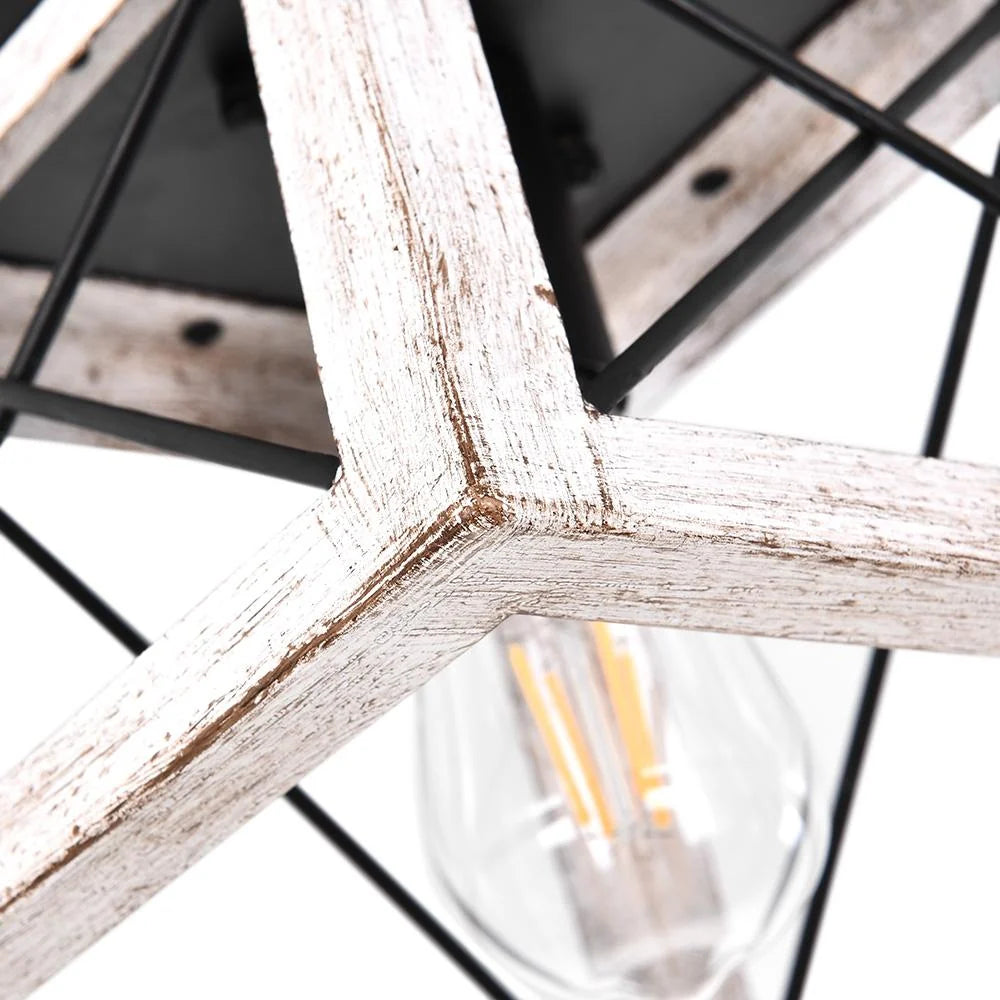 Flush Mount Ceiling Light | Square Caged Metal | Sloped Ceiling Compatible