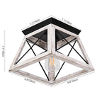 Flush Mount Ceiling Light | Square Caged Metal | Sloped Ceiling Compatible