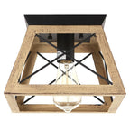 Flush Mount Ceiling Light | Square Caged Metal | Sloped Ceiling Compatible