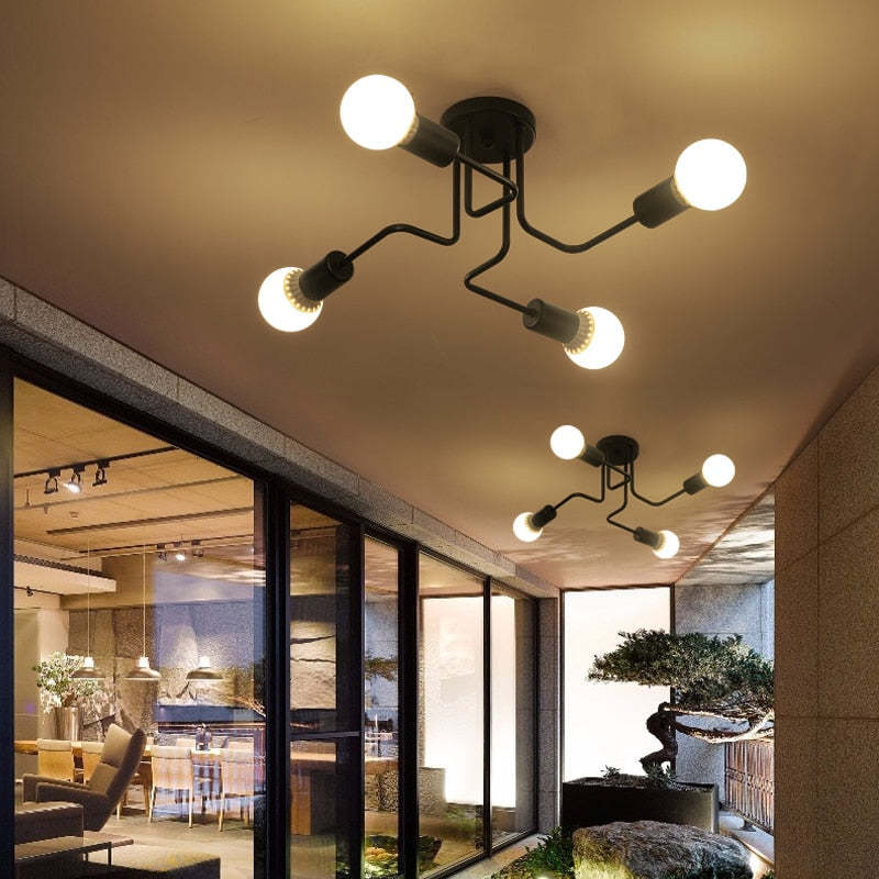 Flush Mount Ceiling Light | Vintage Industrial Metal