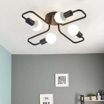Flush Mount Ceiling Light | Vintage Industrial Metal