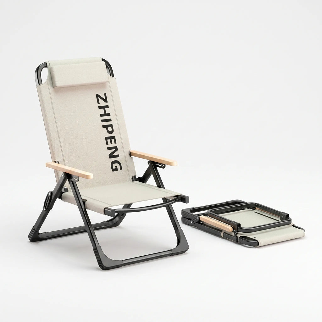 Folding Lounge Chair | Reclining & Headrest | Space-Saving