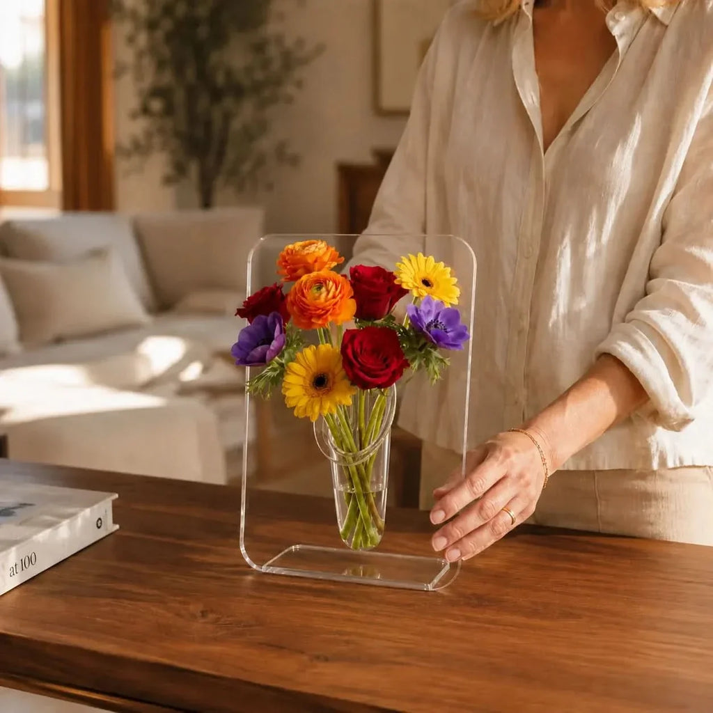 Frame Vase | Clear Acrylic Picture-Frame | 7.9 × 5.9 in