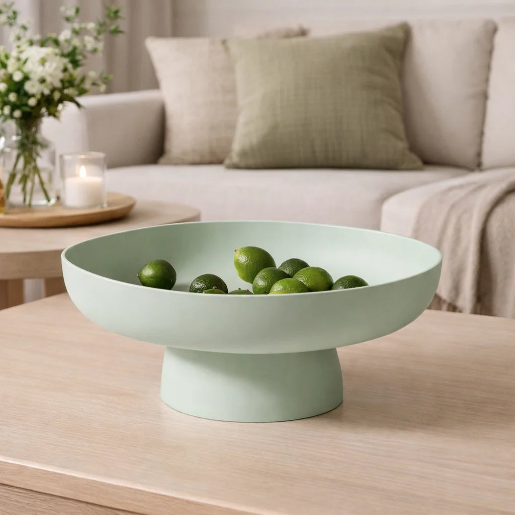 Fruit Bowl | Ceramic Retro Design & Raised Pedestal Base
