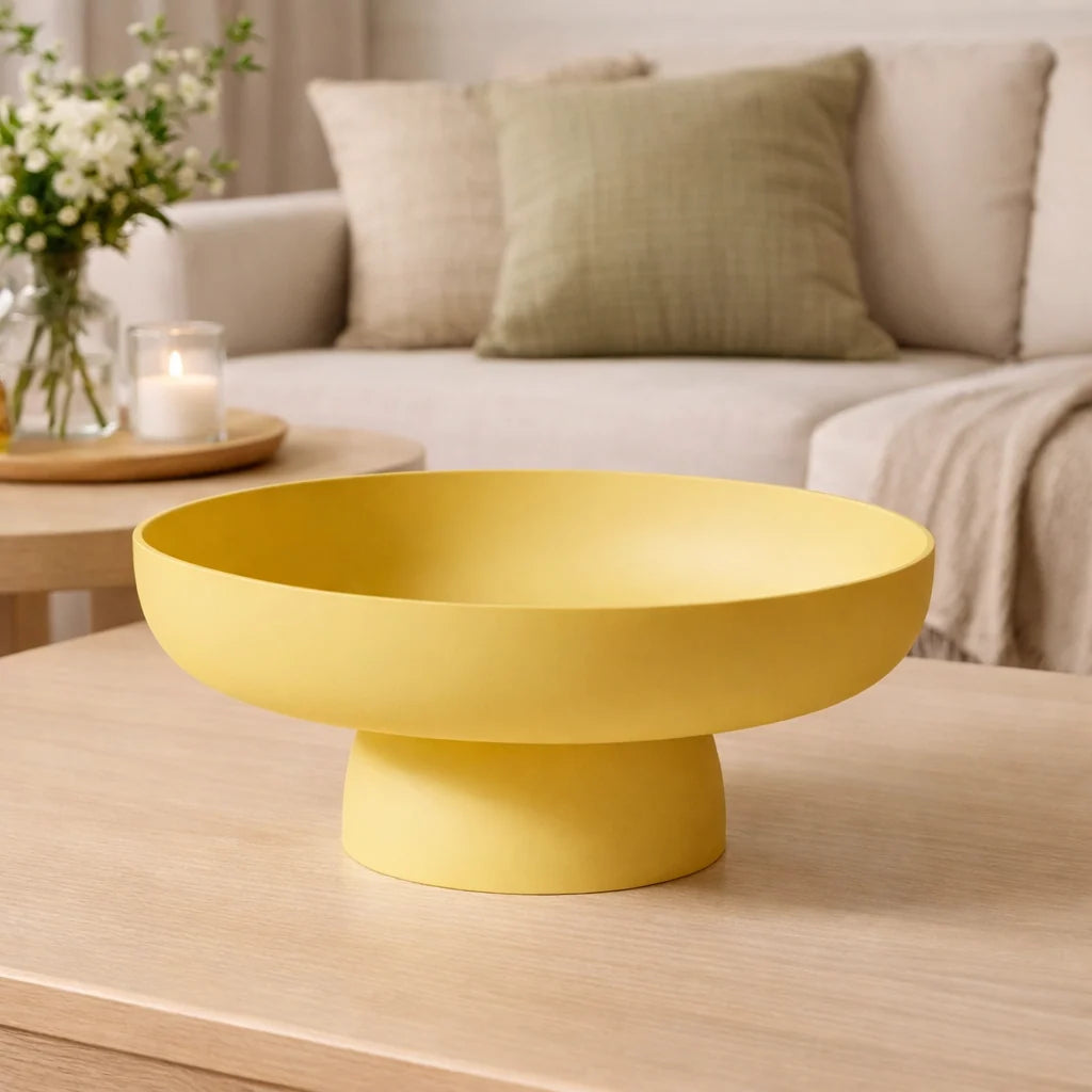 Fruit Bowl | Ceramic Retro Design & Raised Pedestal Base