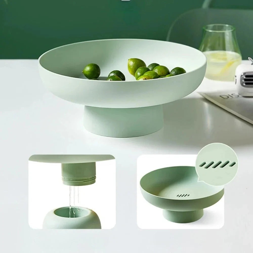 Fruit Bowl | Ceramic Retro Design & Raised Pedestal Base