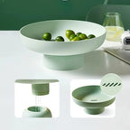 Fruit Bowl | Ceramic Retro Design & Raised Pedestal Base