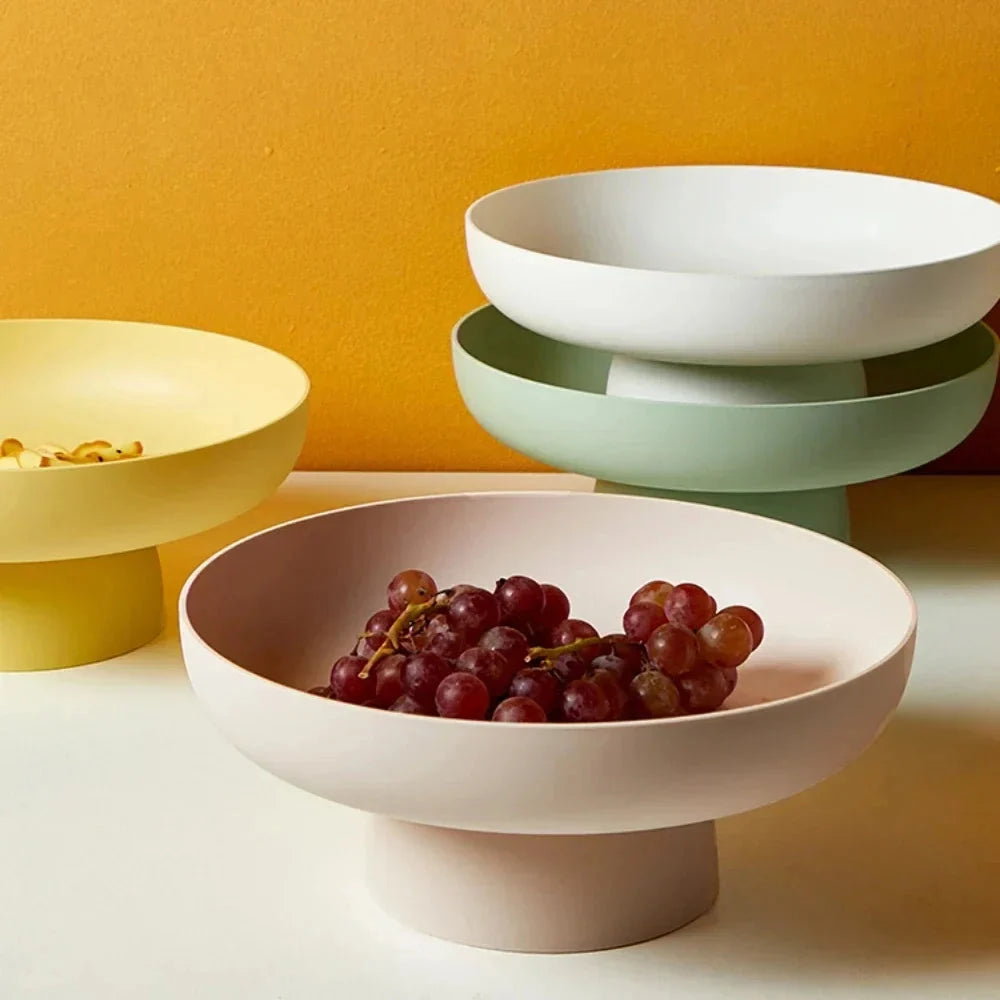 Fruit Bowl | Ceramic Retro Design & Raised Pedestal Base