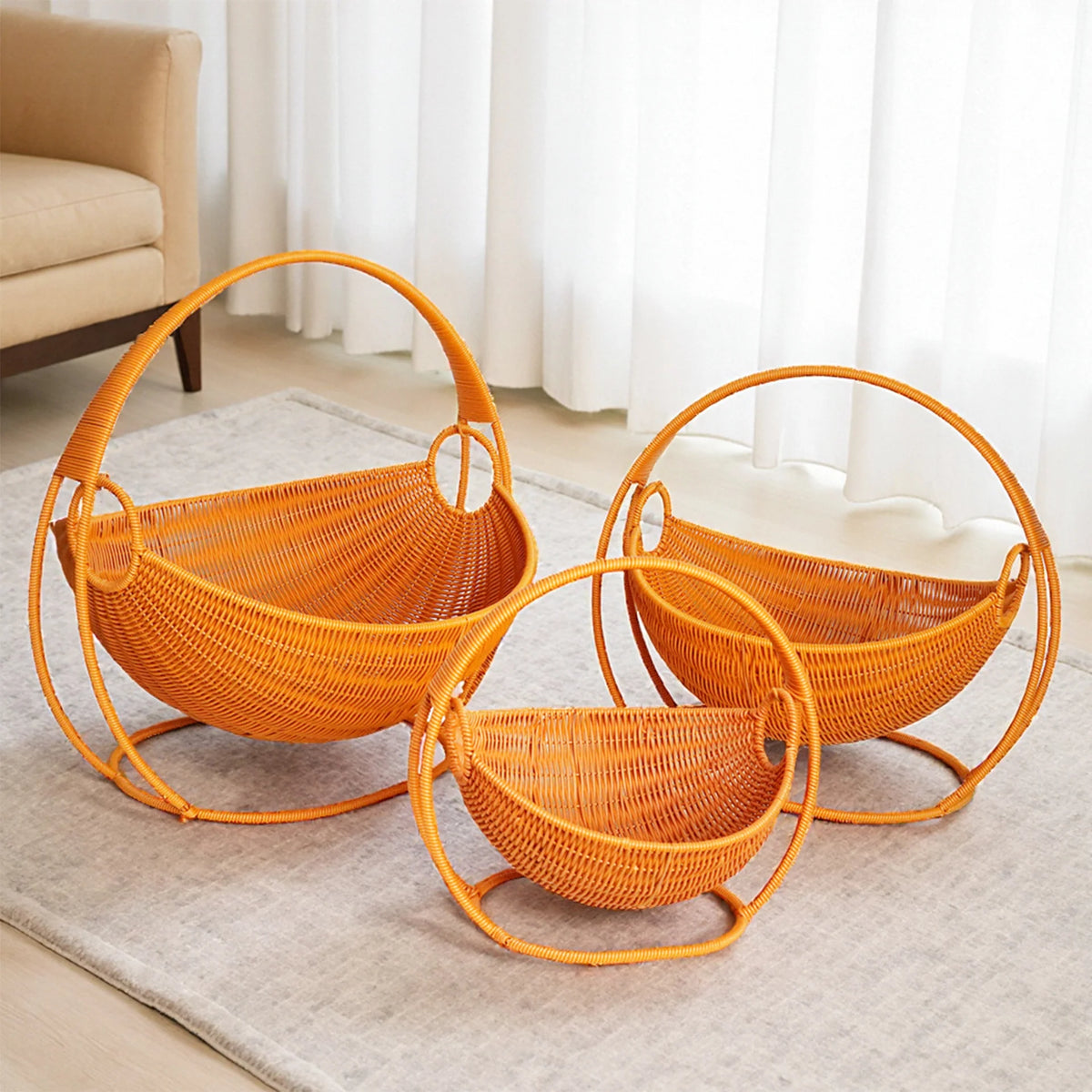Fruit Bowl | Woven Wicker & Sturdy Stand | 56 cm Diameter
