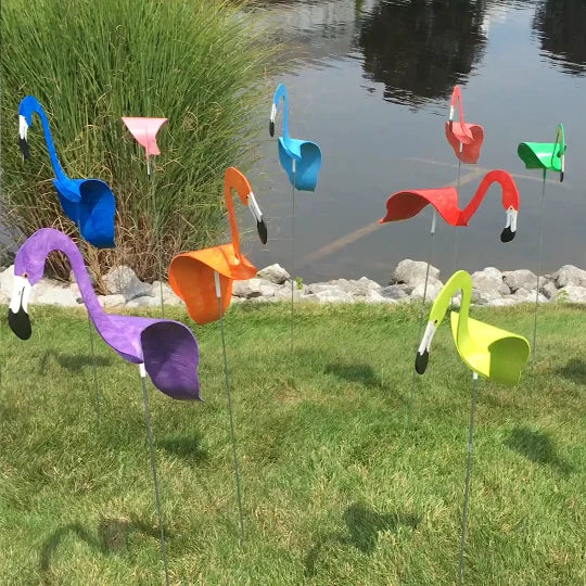 Garden Flamingo | Wind-Powered Rotating & Weatherproof | 65 cm