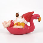 Garden Gnome Figurine | Tropical Flamingo & Pineapple | Weather-Resistant Resin