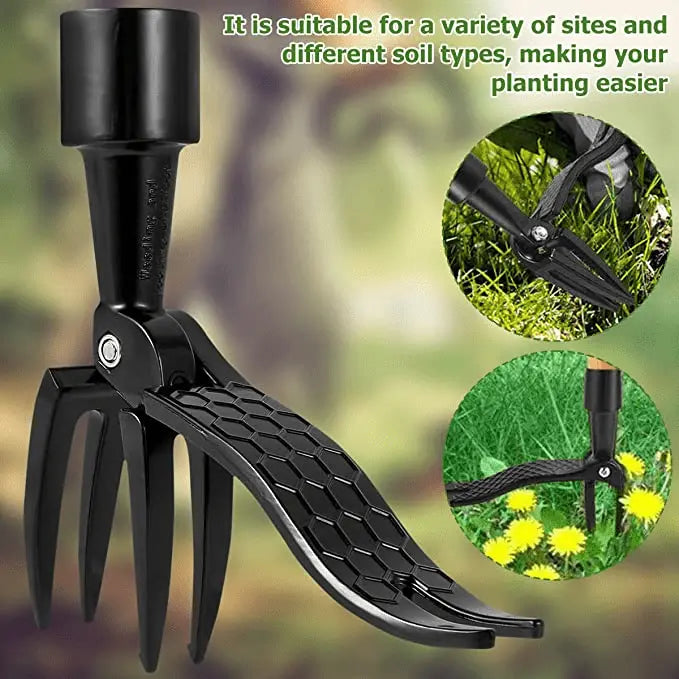 Garden Weed Puller | Four-Claw Foot-Pedal | Rust-Resistant Steel