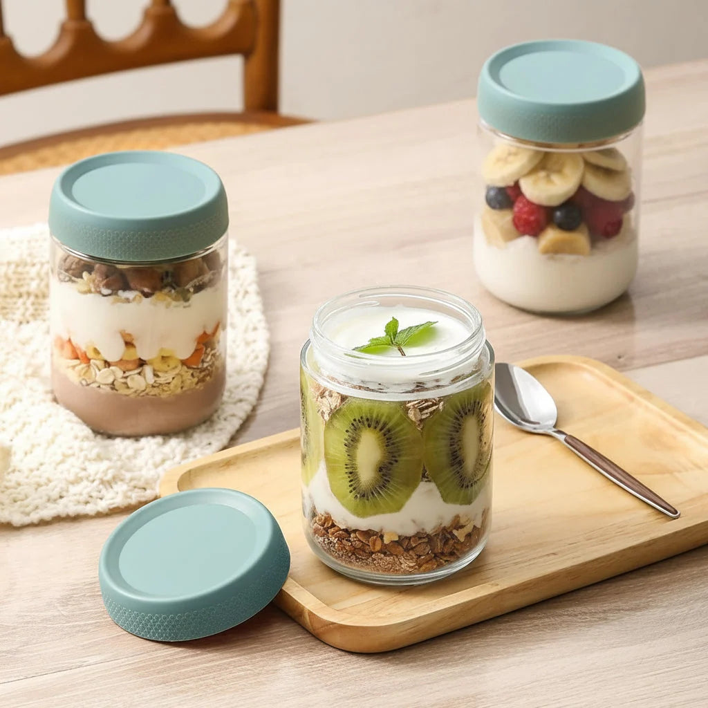 Glass Food Storage Jars | Airtight & Stackable | Set of 6