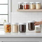 Glass Food Storage Jars | Airtight & Stackable | Set of 6