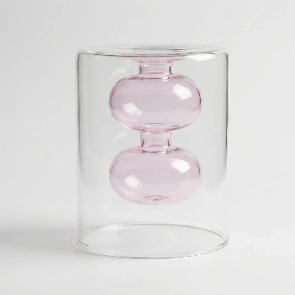 Glass Vase | Handmade Sculptural Double-Walled