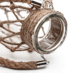 Glass Vase | Hanging & Standing Display | Rustic Hemp Cord
