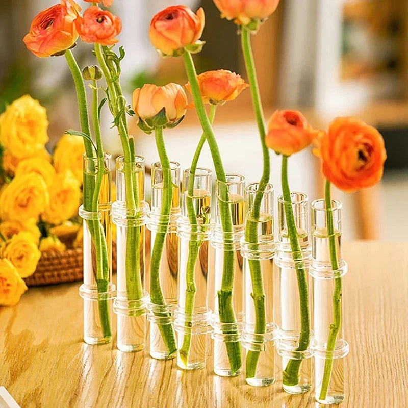 Glass Vase Set | Flexible Twistable Design & Smooth Edges | Set of 6 or 8