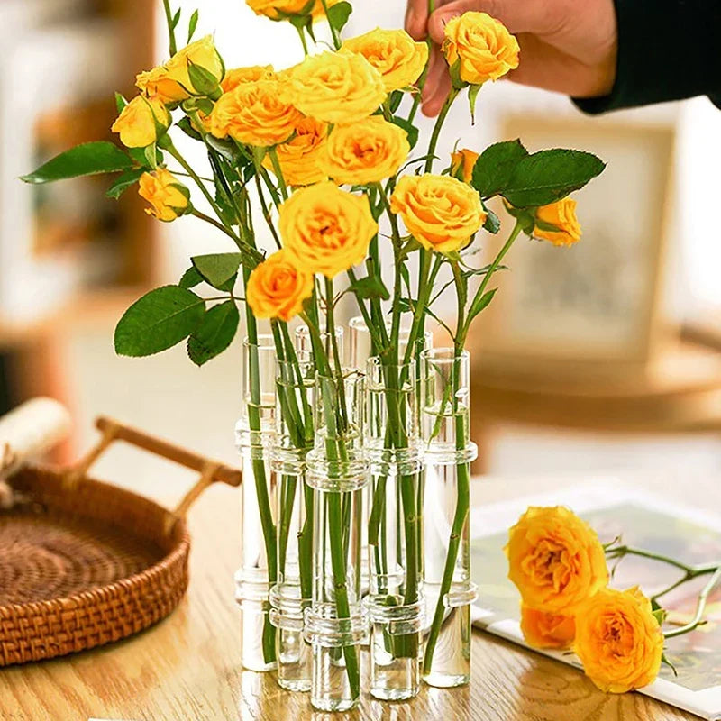 Glass Vase Set | Flexible Twistable Design & Smooth Edges | Set of 6 or 8