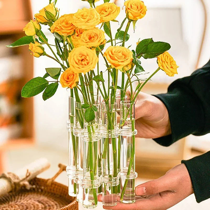 Glass Vase Set | Flexible Twistable Design & Smooth Edges | Set of 6 or 8
