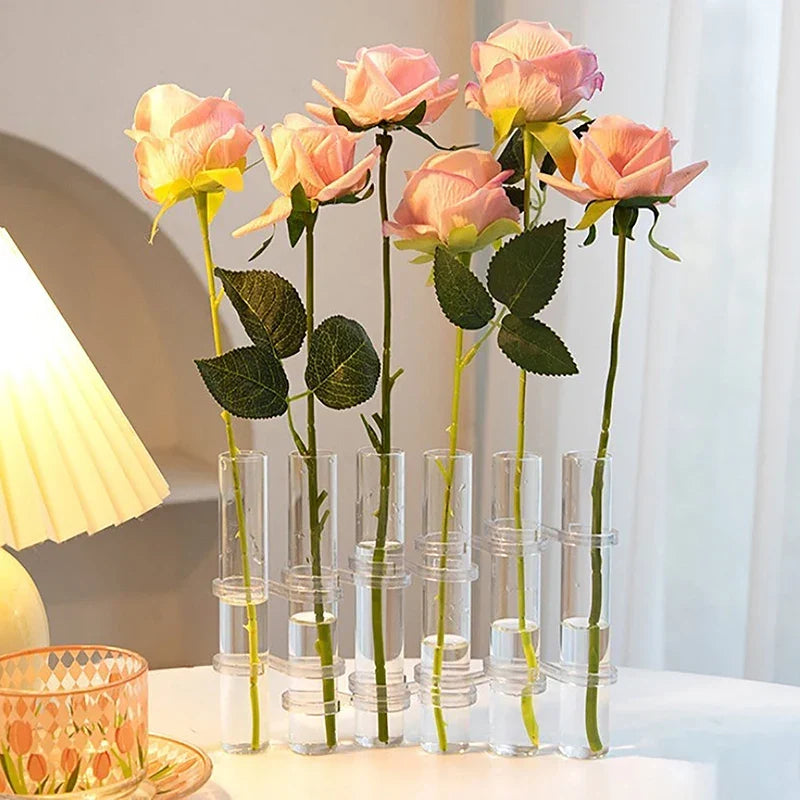 Glass Vase Set | Flexible Twistable Design & Smooth Edges | Set of 6 or 8