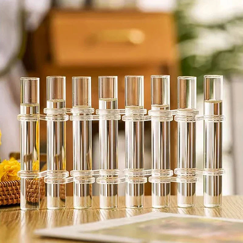 Glass Vase Set | Flexible Twistable Design & Smooth Edges | Set of 6 or 8