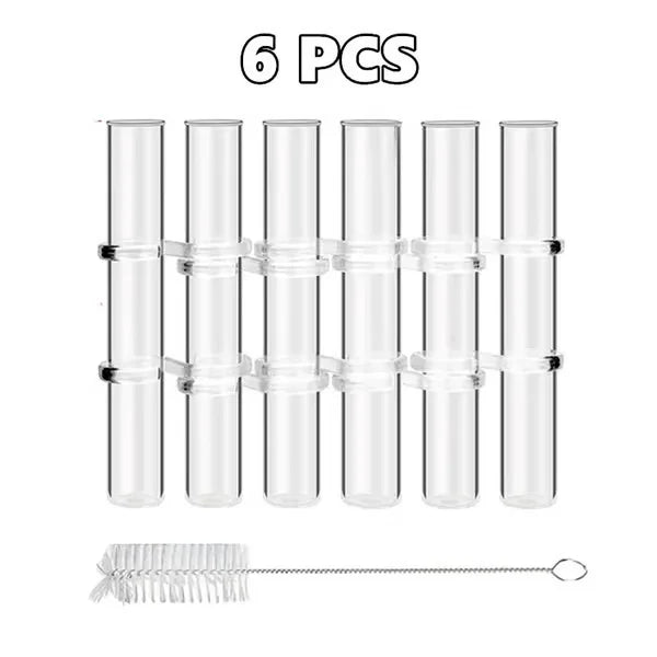 Glass Vase Set | Flexible Twistable Design & Smooth Edges | Set of 6 or 8