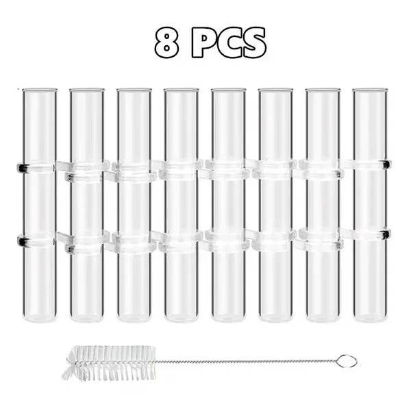 Glass Vase Set | Flexible Twistable Design & Smooth Edges | Set of 6 or 8